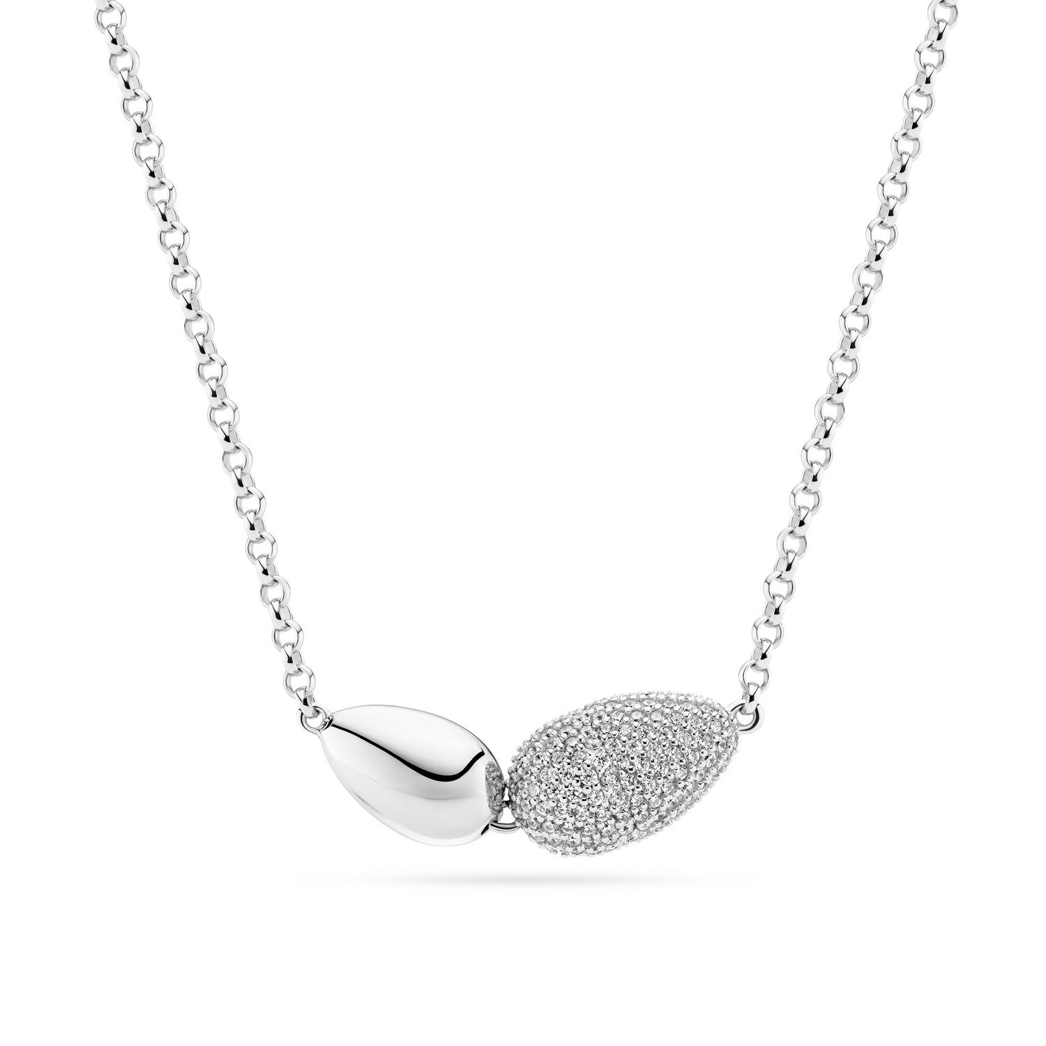 Sif Jakobs 925 Sterling Silver Goccia Due Necklace SJ-N2589-CZ