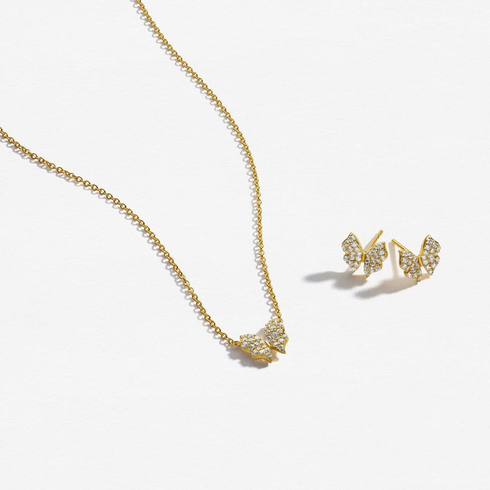 Sterling Silver White Zirconia Farfalla Necklace SJ-N2700-CZ