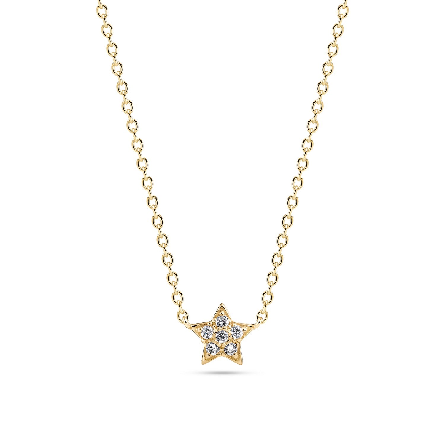 18k Gold Plated White Zirconia Astri Necklace SJ-N2706-CZ-YG