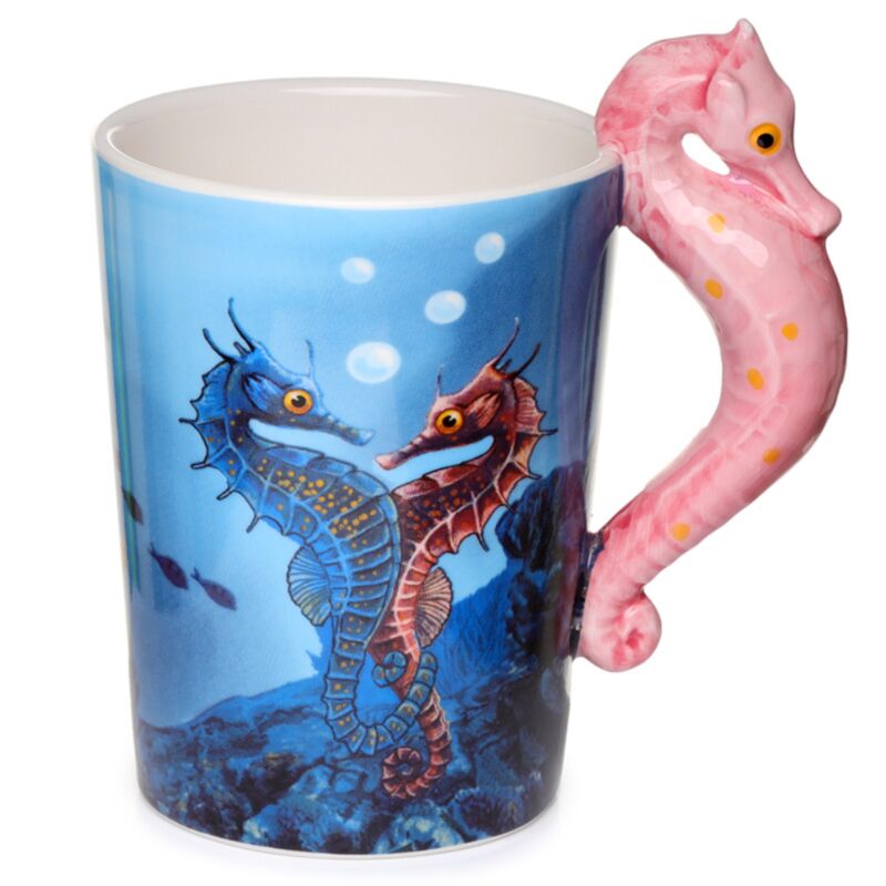 Lisa Parker Seahorse Ceramic Shaped Handle Mug SMUG07T