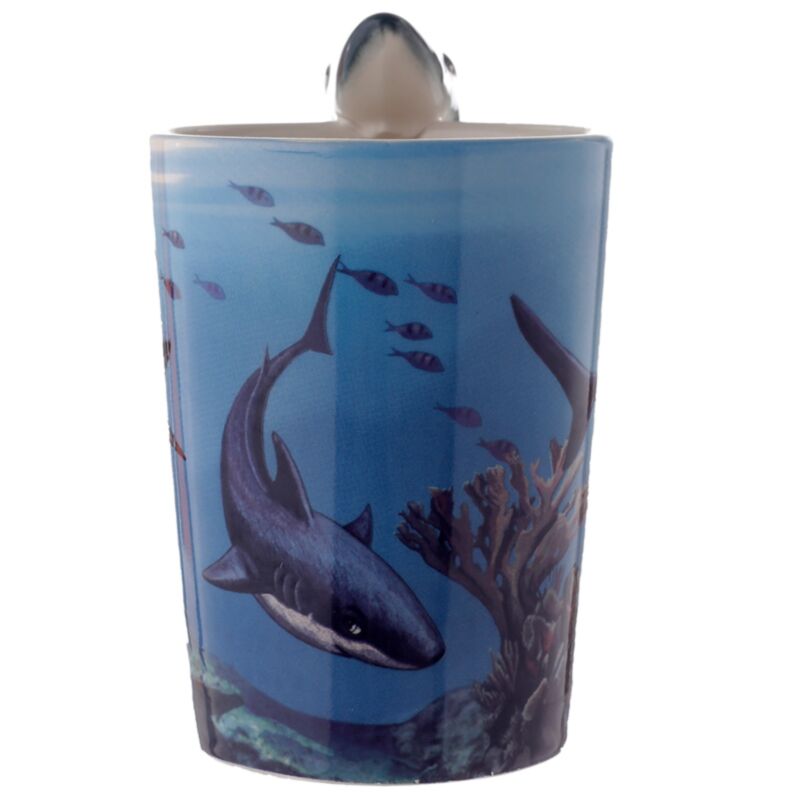 Lisa Parker Shark Ceramic Shaped Handle Mug SMUG08T