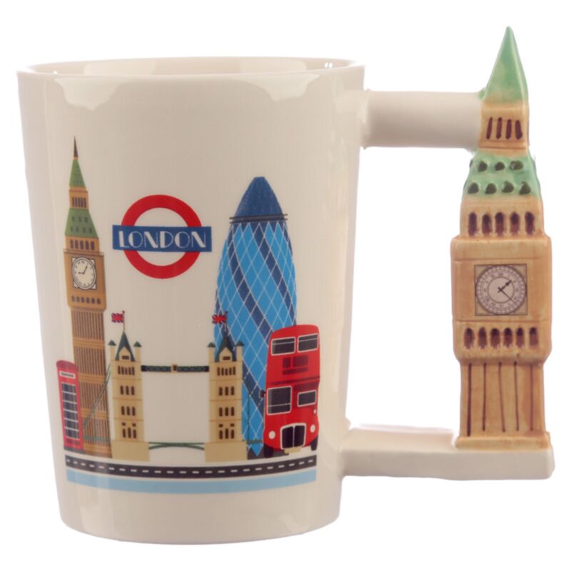 London Souvenir Big Ben Ceramic Shaped Handle Mug SMUG147
