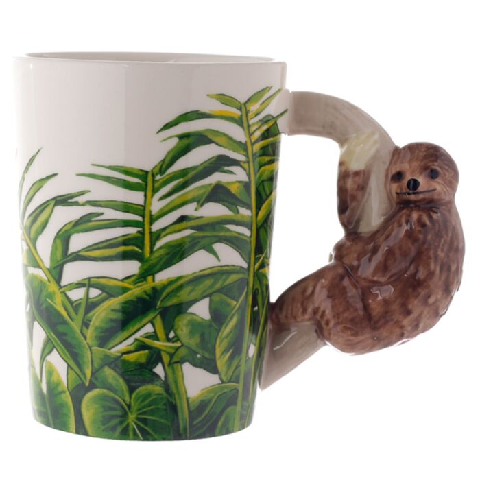 Jungle Explorer Sloth Ceramic Shaped Handle Mug SMUG183