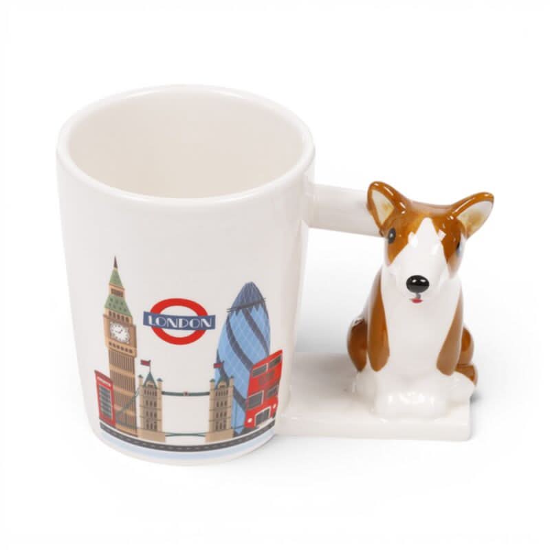 London Souvenir Corgi Ceramic Shaped Handle Mug SMUG412