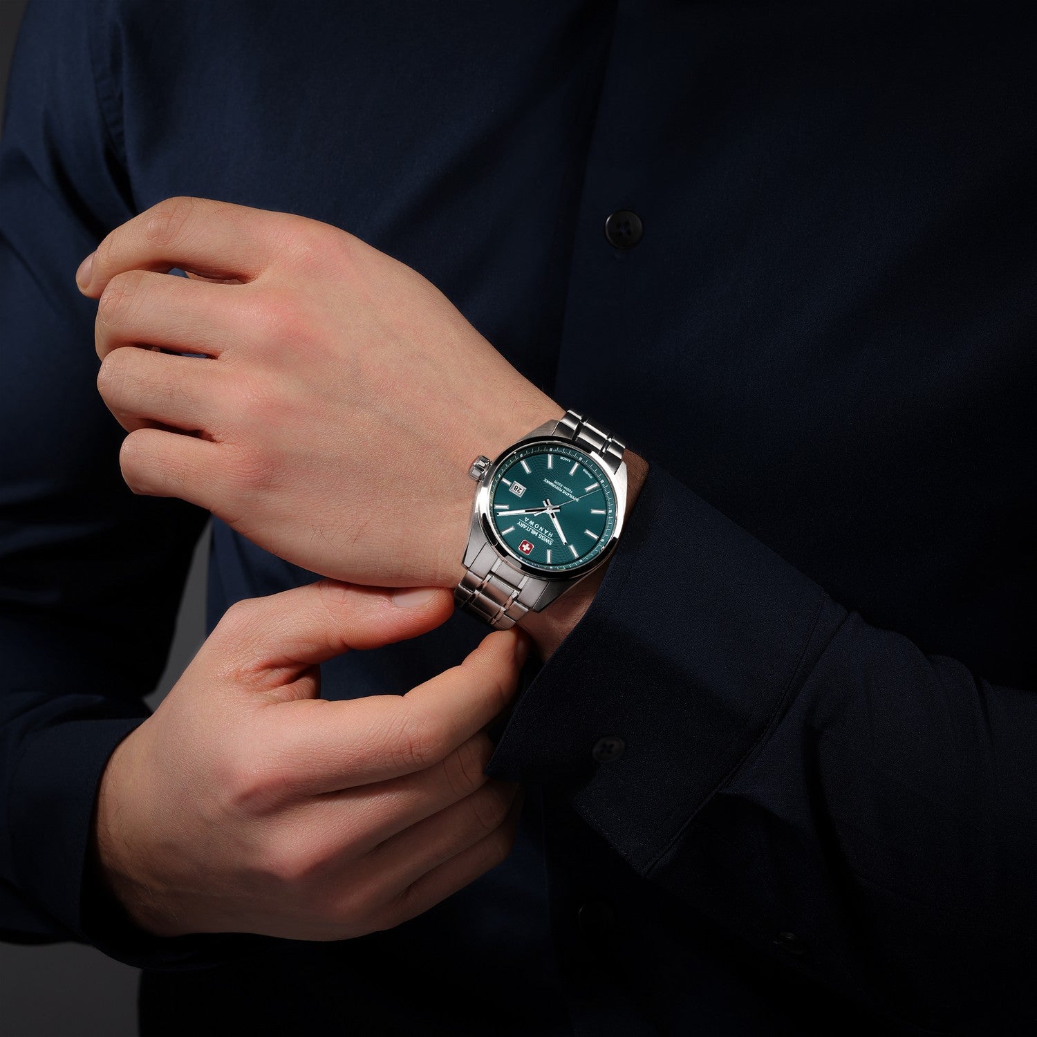 Swiss Military Pioneer Silver Green Watch SMWGH0004104
