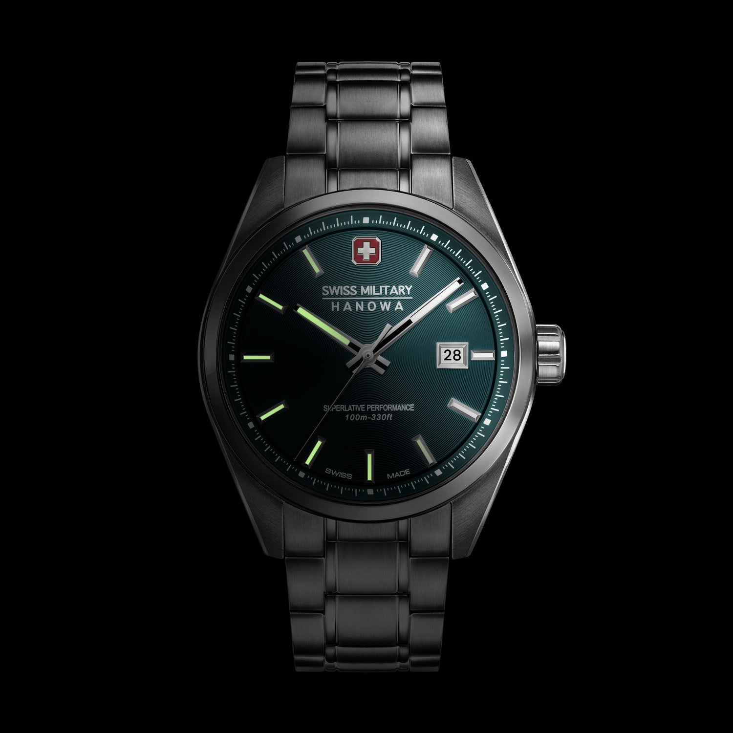 Swiss Military Pioneer Silver Green Watch SMWGH0004104