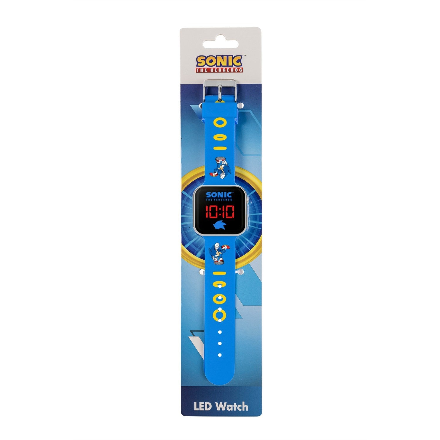 Kids Film And Cartoon Sonic The Hedgehog Printed Strap Led Blue Watch SNC4137ARG