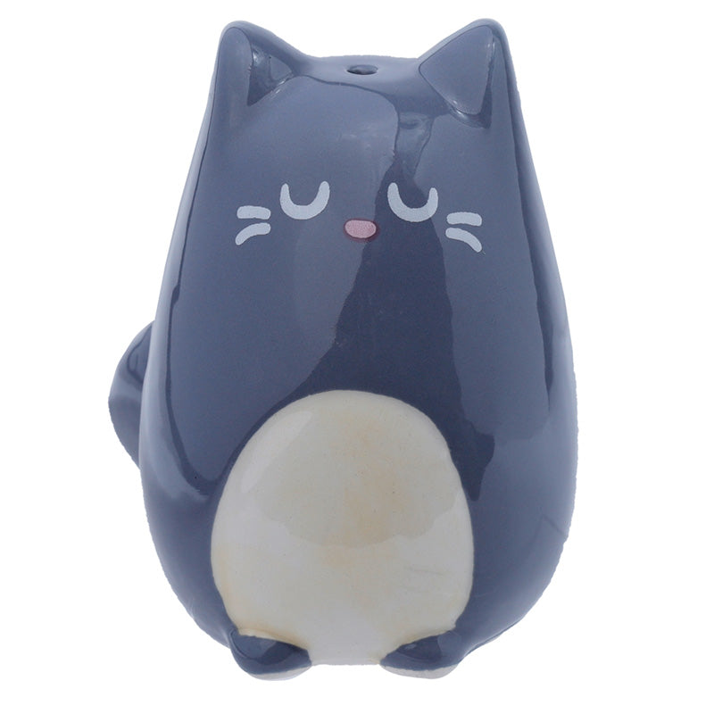 Feline Fine Black & Grey Cat Ceramic Salt & Pepper Set SP88