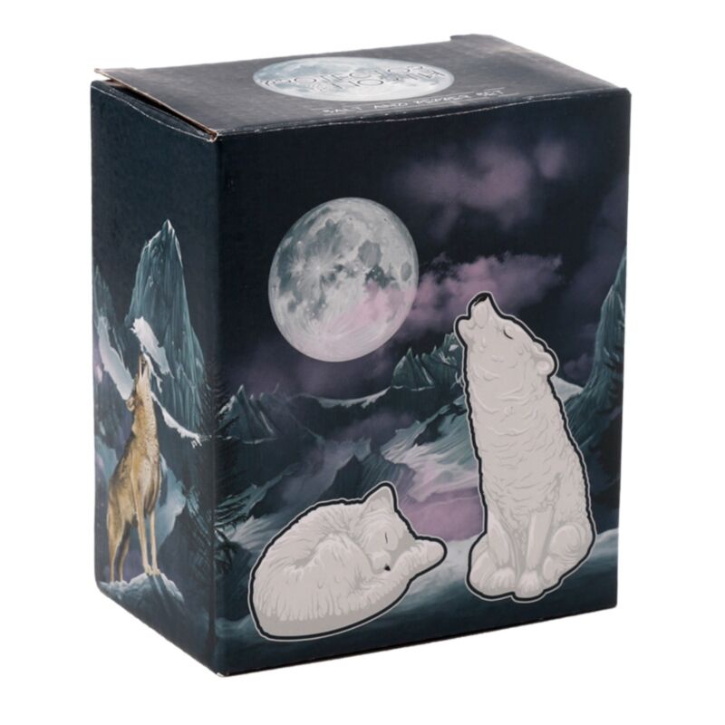 White Wolf Ceramic Salt & Pepper Set SP98