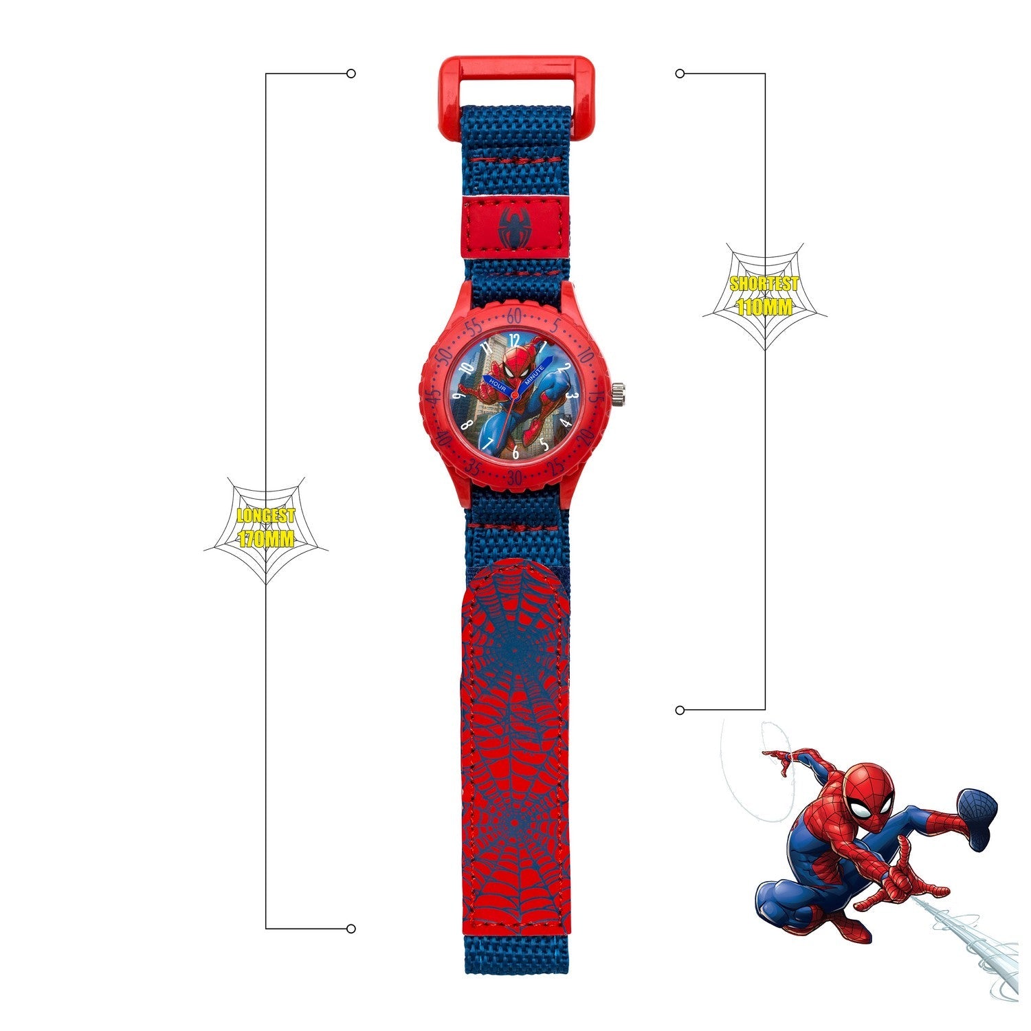 Marvel Spider-Man Fabric Strap Time Teacher Textile Pink Watch SPD3495ARG