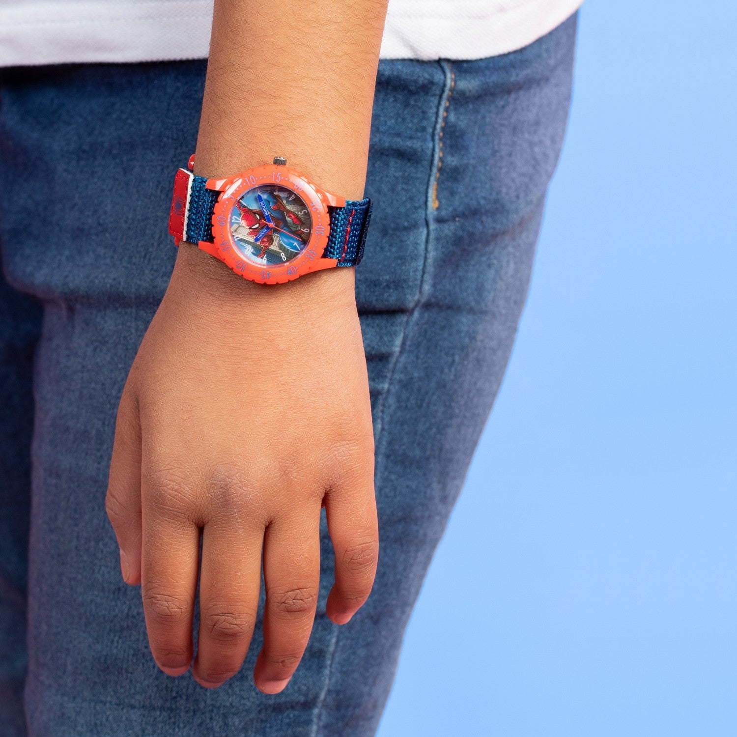 Marvel Spider-Man Fabric Strap Time Teacher Textile Pink Watch SPD3495ARG