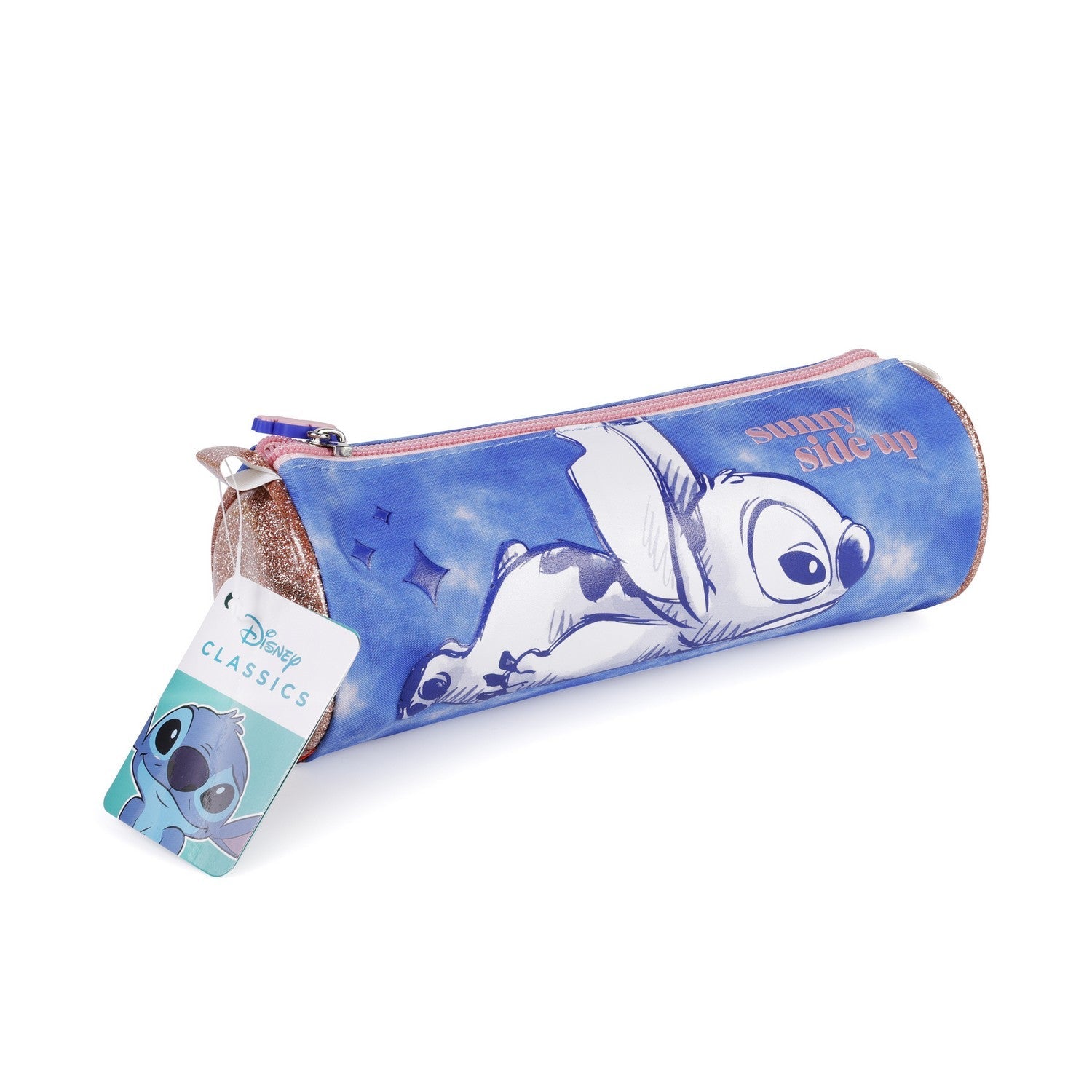 Disney Pencil Case 22Cm Glitter Stitch Blue ST00025