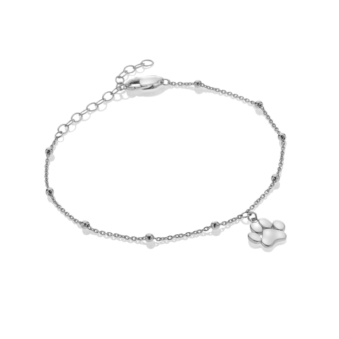 Silver Whisper Paw Print Bracelet SWB018