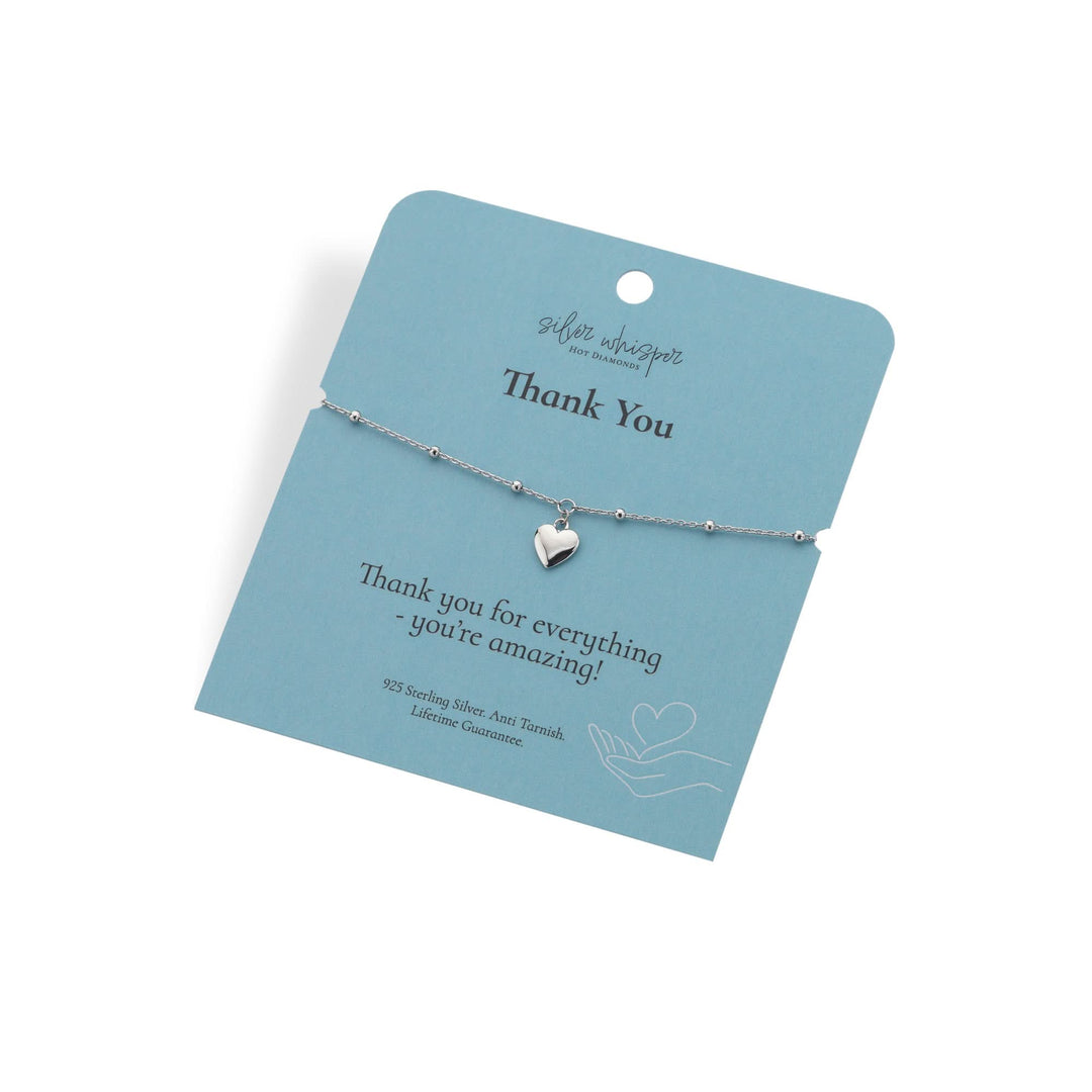 Silver Whisper Thank you Bracelet SWB019