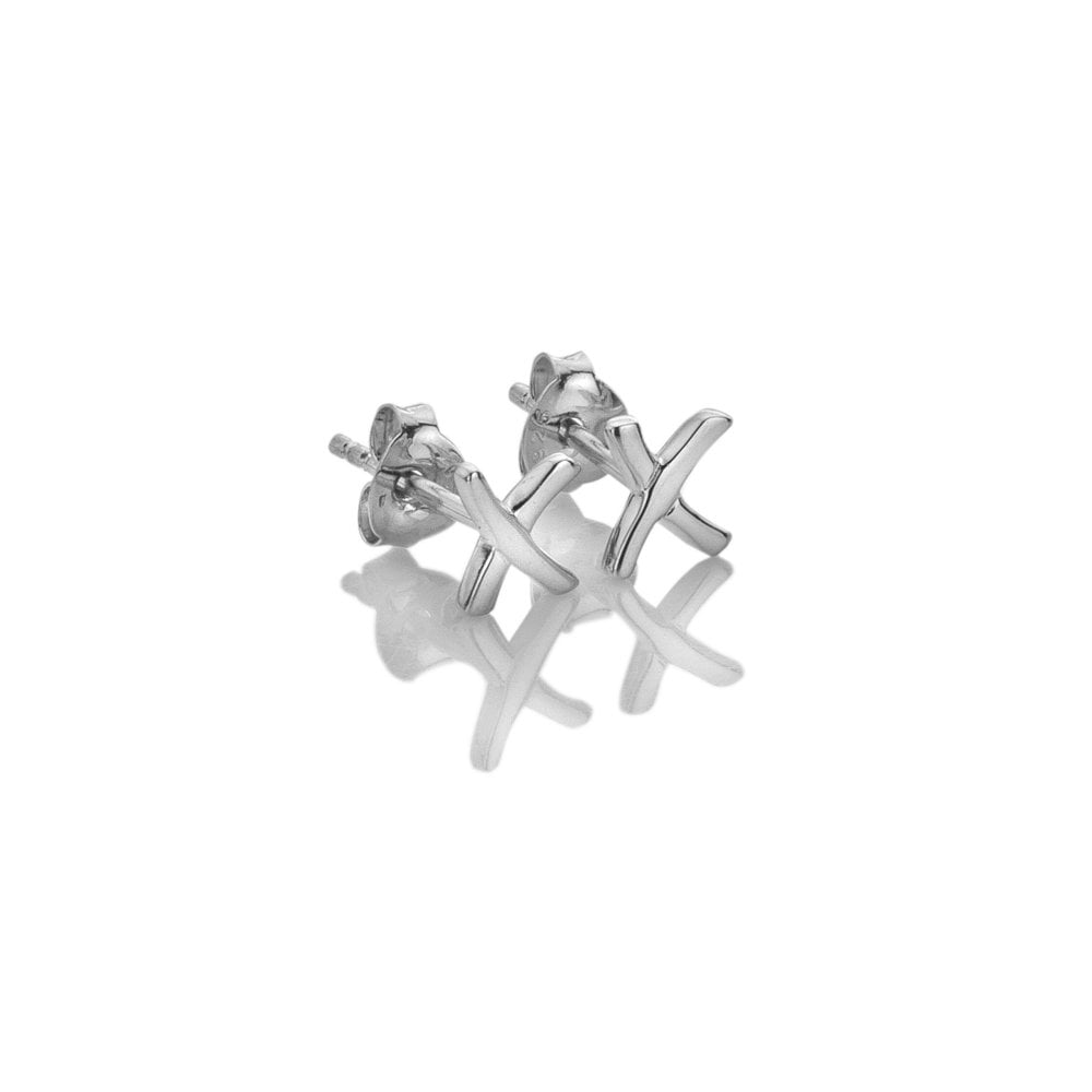 Pair of silver stud earrings