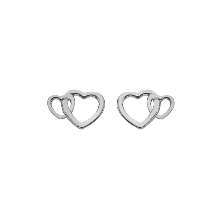 Pair of silver heart-shaped earrings