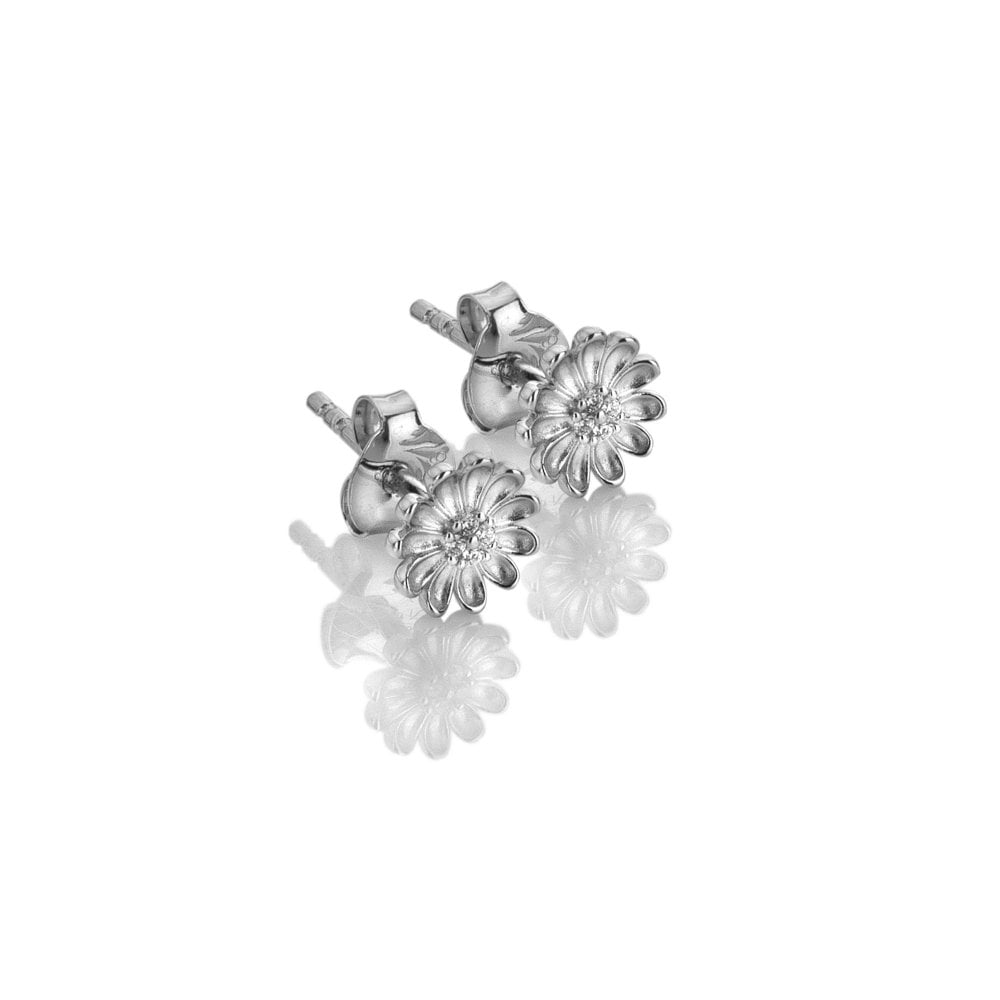 Silver flower-shaped earrings
