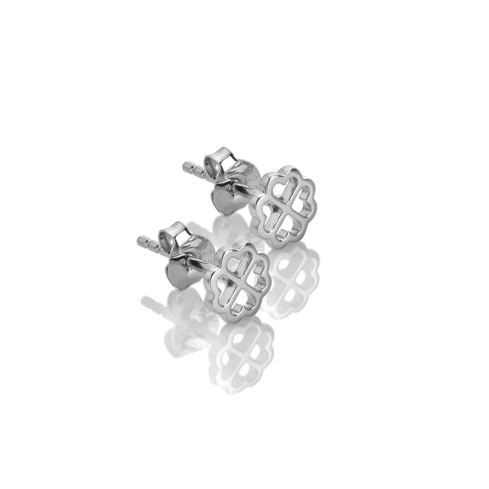 Silver earrings with a heart design