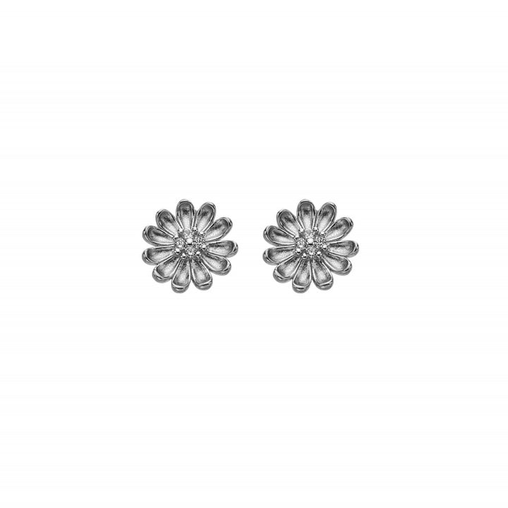 Pair of silver flower-shaped earrings