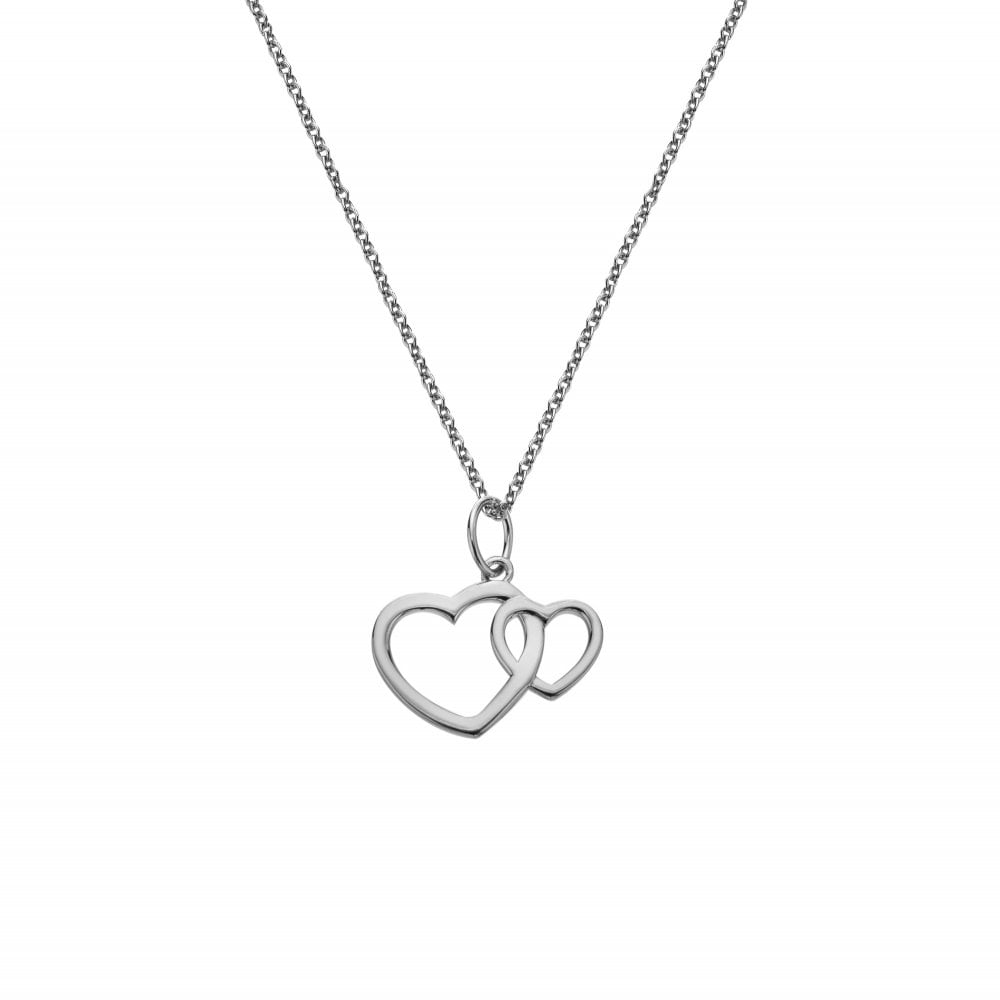 Silver necklace with a heart-shaped pendant