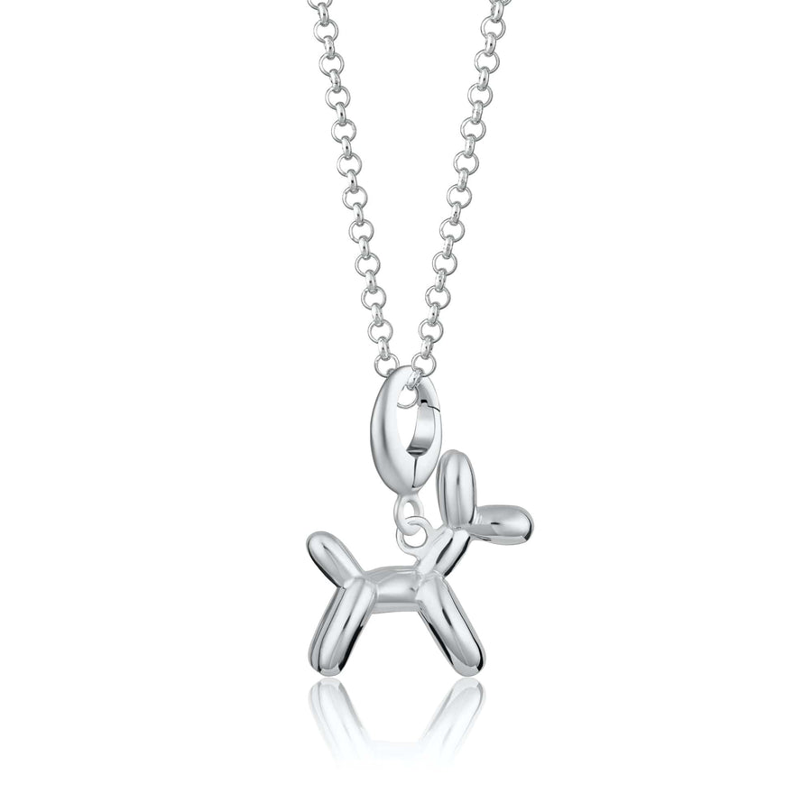 Silver Balloon Dog Necklace CNSBD-1
