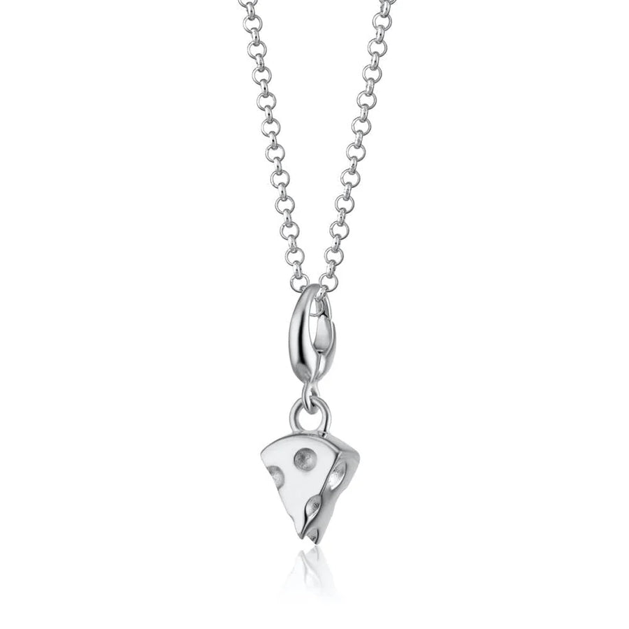 Silver Cheese Slice Necklace CNSCHS-1
