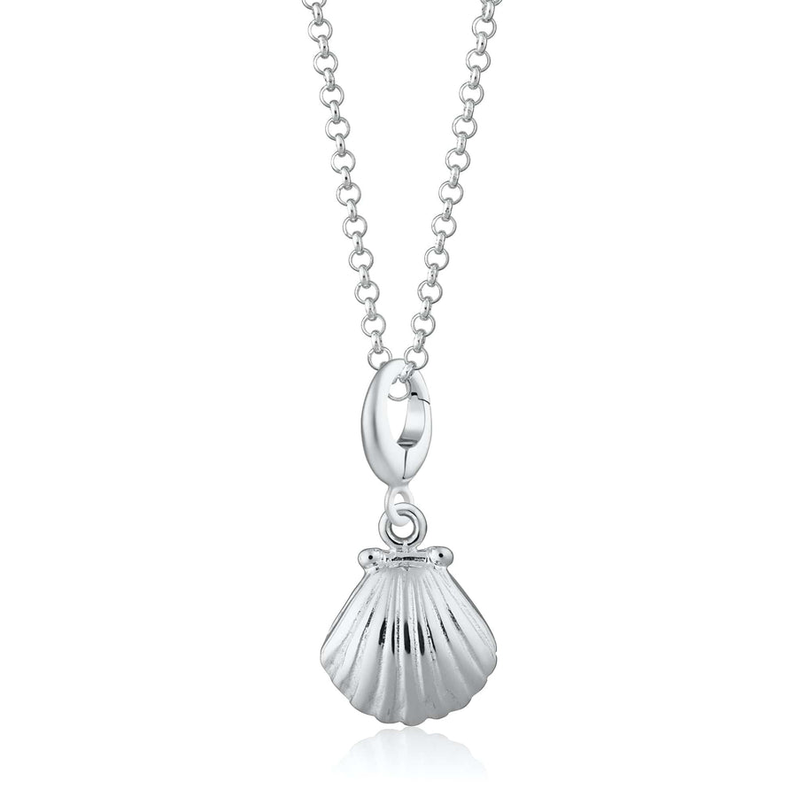 Silver Clam Shell Necklace CNSCS-1