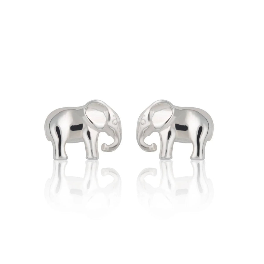 Silver Elephant Stud Earrings SESEL