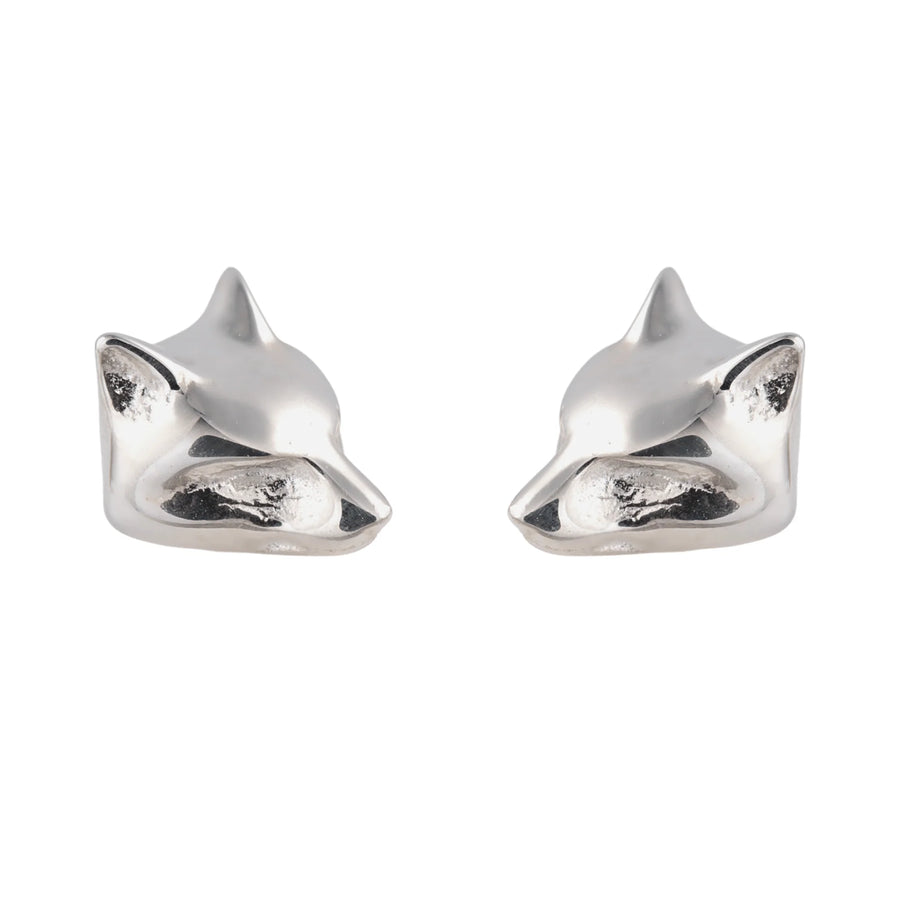 Silver Fox Stud Earrings SESFX