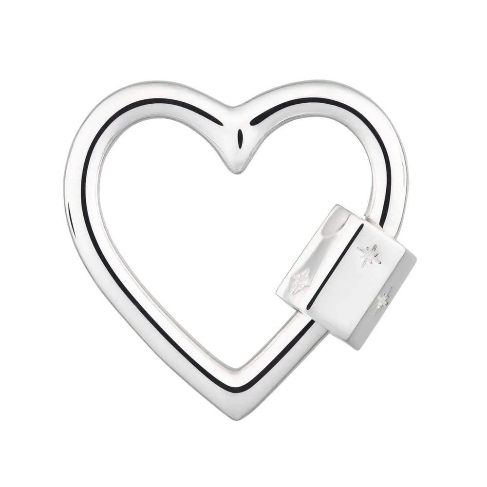Silver Heart Carabiner Charm Lock CSHCAR