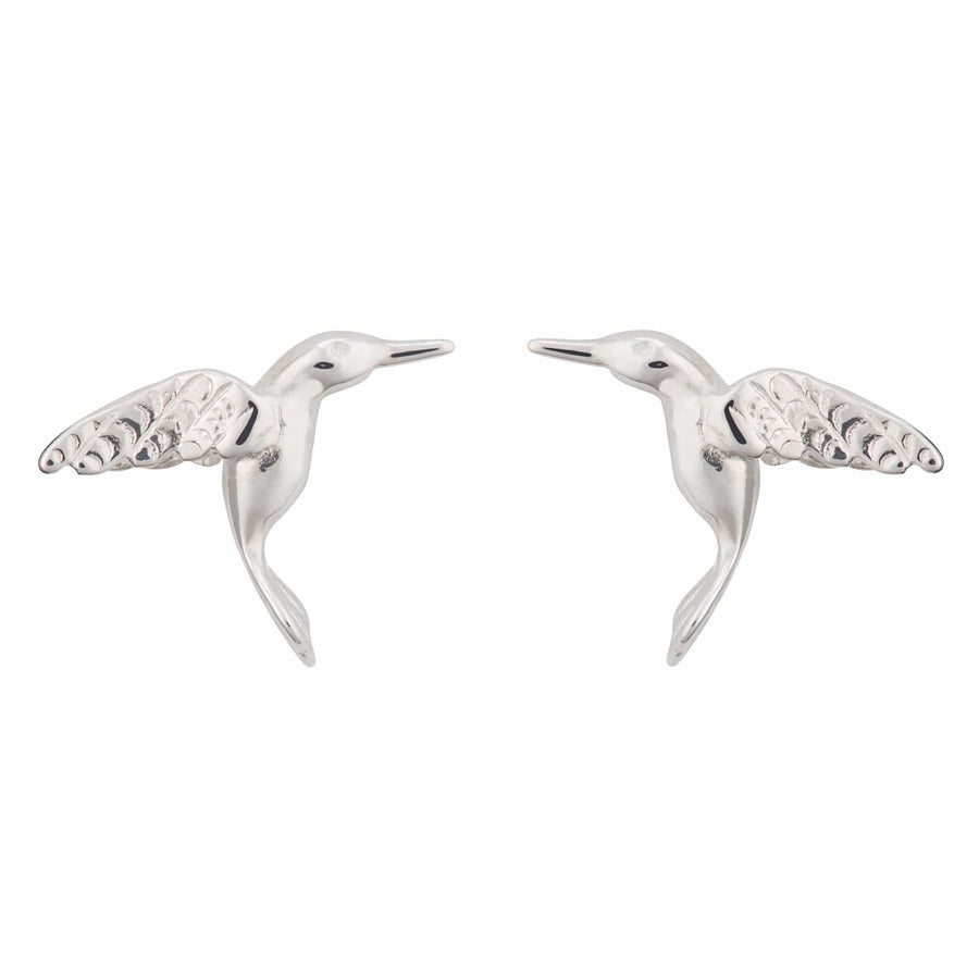 Silver Hummingbird Stud Earrings SESHB