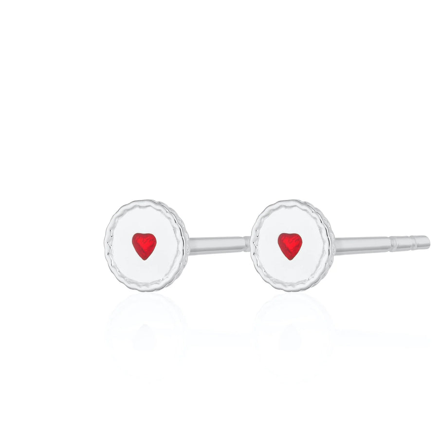 Silver Jammie Dodger Stud Earrings SESJAM