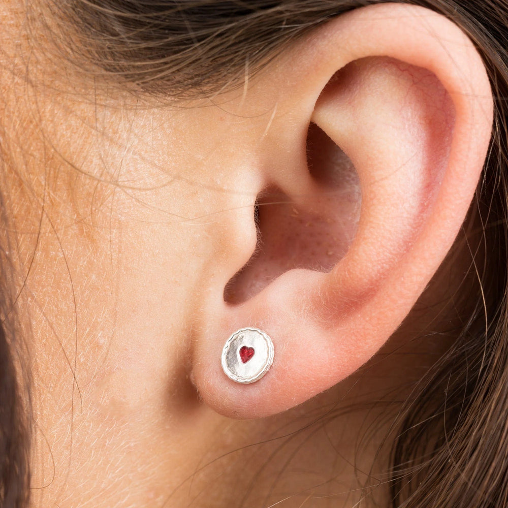 Silver Jammie Dodger Stud Earrings SESJAM