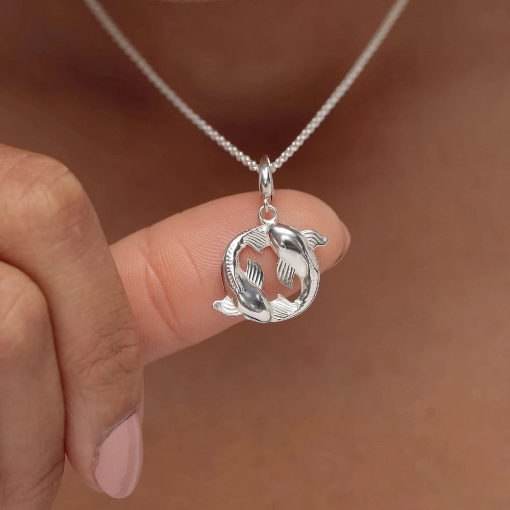 Silver Koi Fish Pisces Zodiac Charm CSCKC