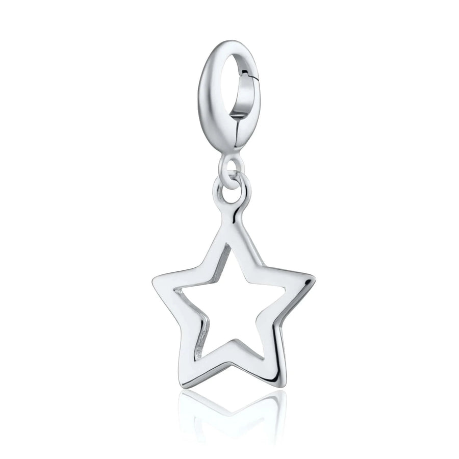 Silver Open Star Charm CSSO