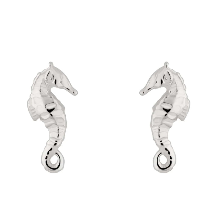 Silver Seahorse Stud Earrings SESSEA
