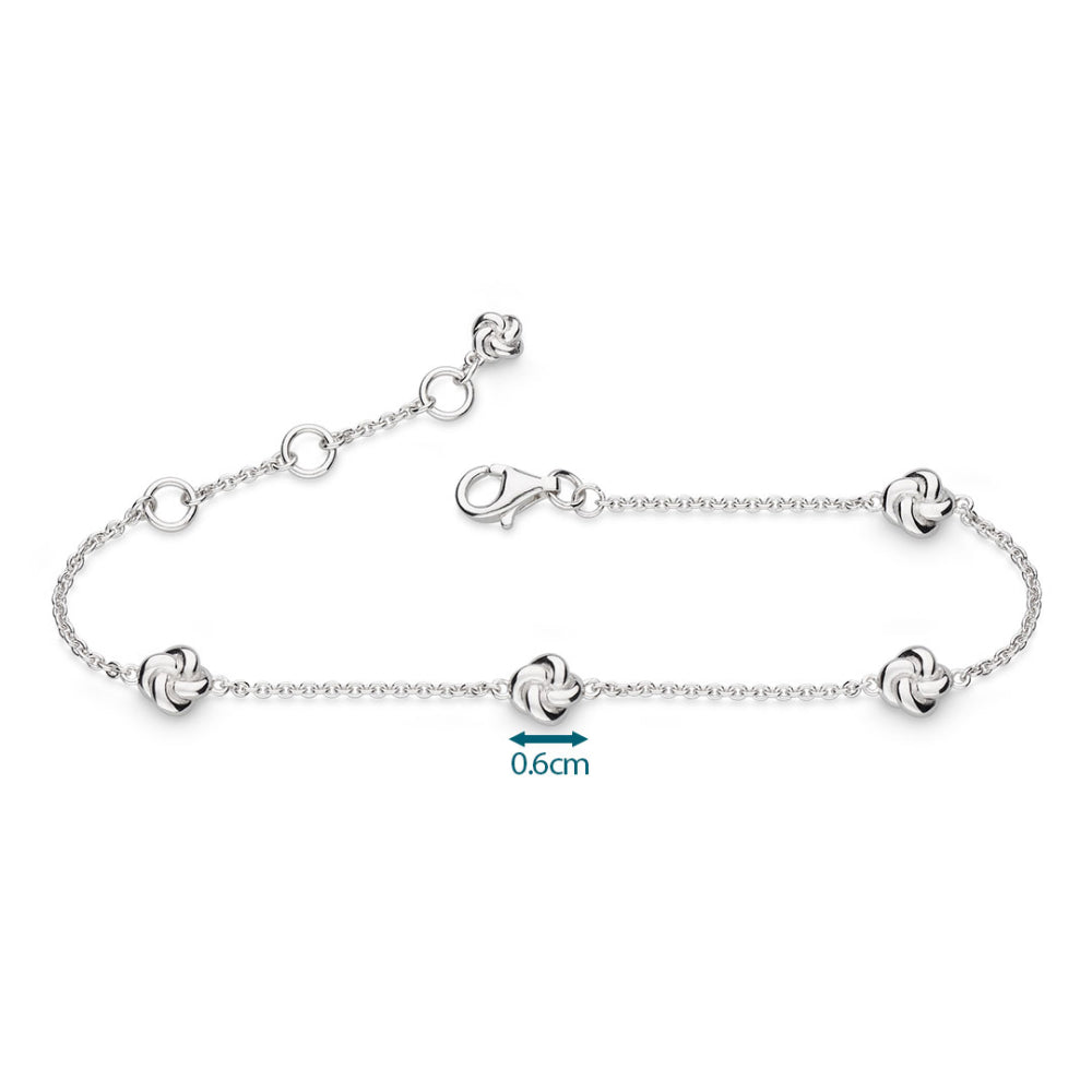 Kit Heath Marina Tide Knot Rhodium Plated 7.5" Bracelet 71060RP