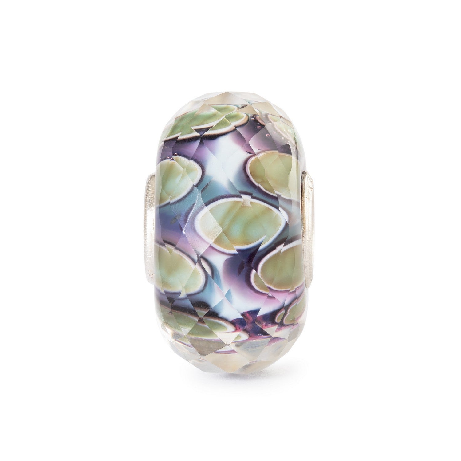 Multicolored beaded charm on a white background