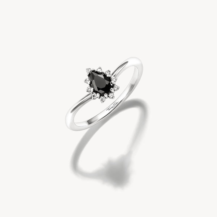Thomas Sabo Sterling Silver True Romance Black Zirconia Drop Ring TR2479-643-11
