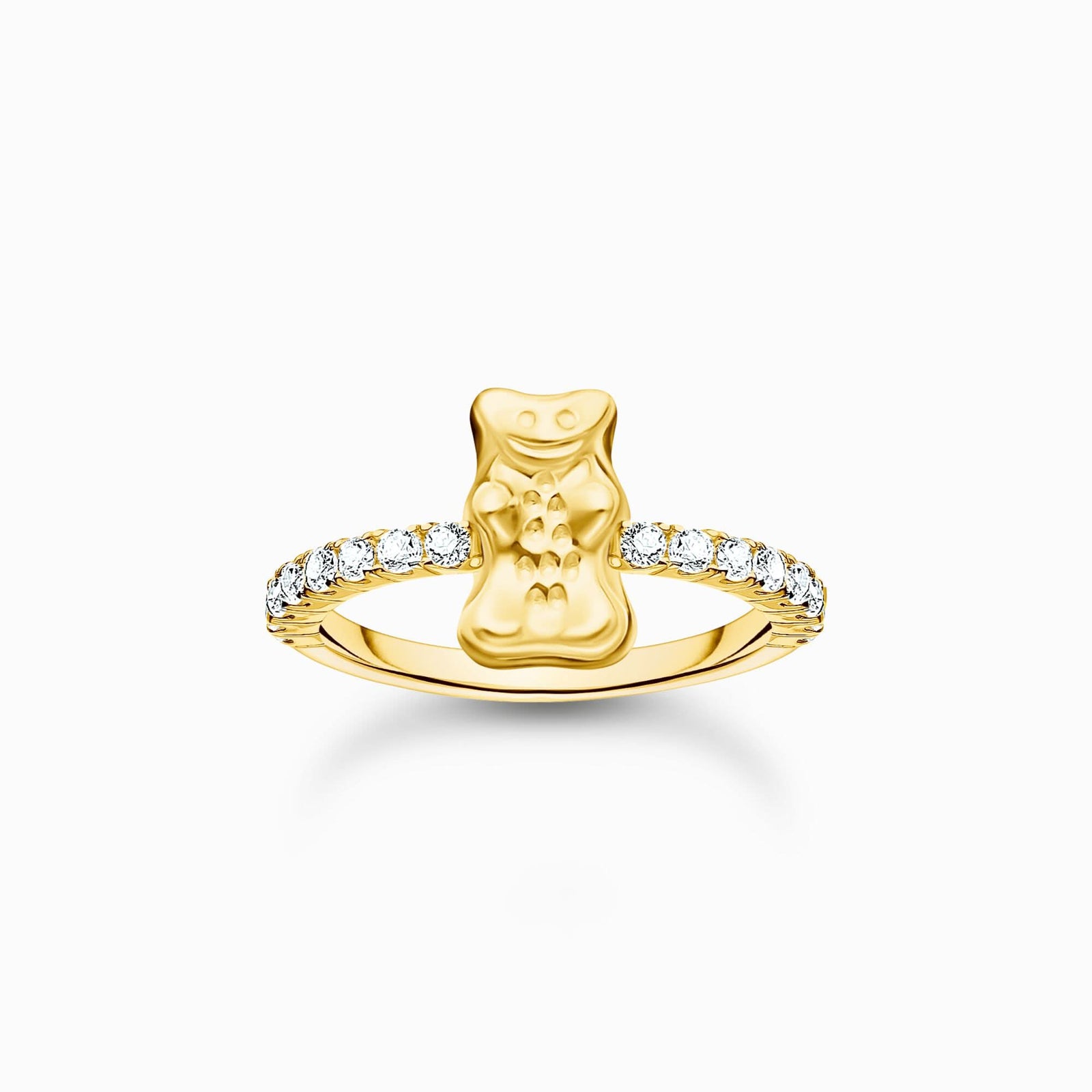 Charming Sterling Silver Gold Plated HARIBO Zirconia Goldbears Ring TR2504-414-14