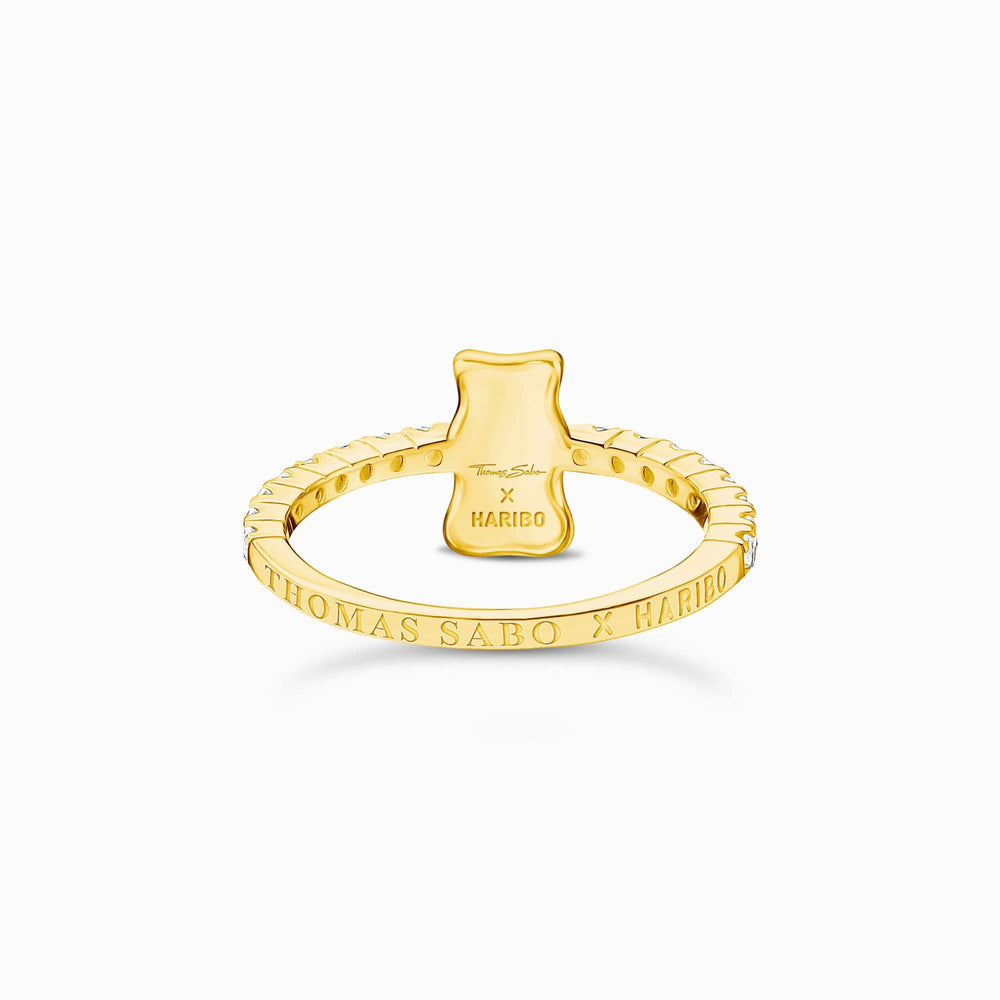 Charming Sterling Silver Gold Plated HARIBO Zirconia Goldbears Ring TR2504-414-14