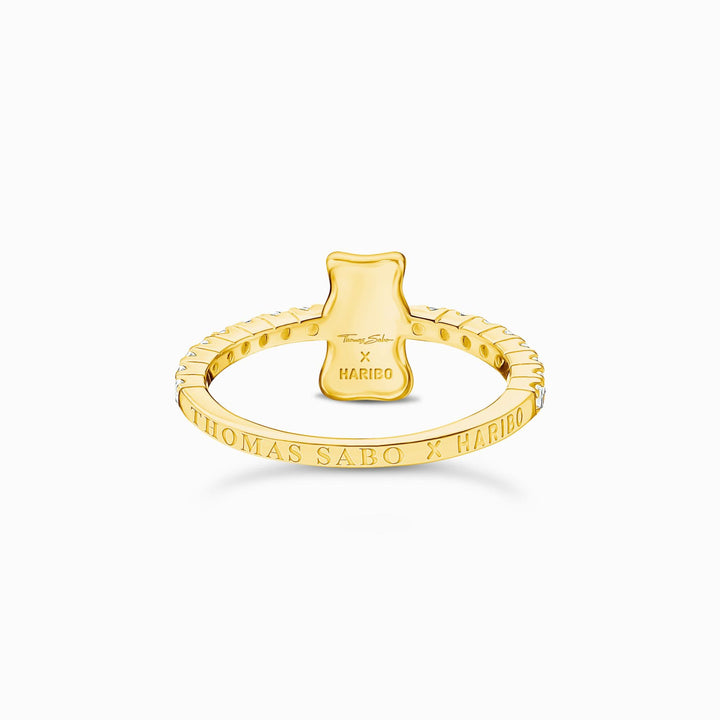 Charming Sterling Silver Gold Plated HARIBO Zirconia Goldbears Ring TR2504-414-14