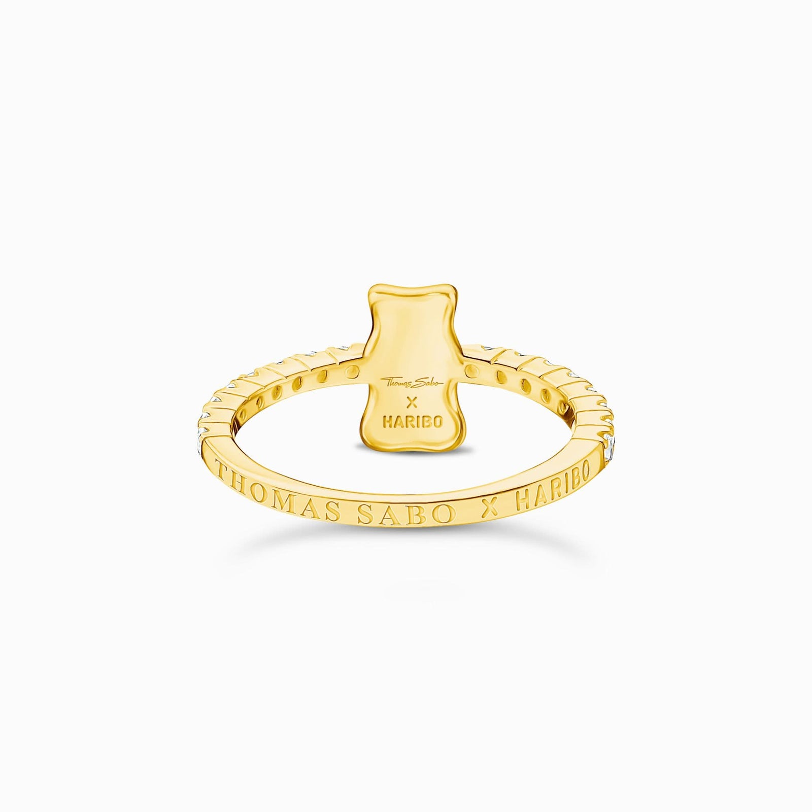 Charming Sterling Silver Gold Plated HARIBO Zirconia Goldbears Ring TR2504-414-14
