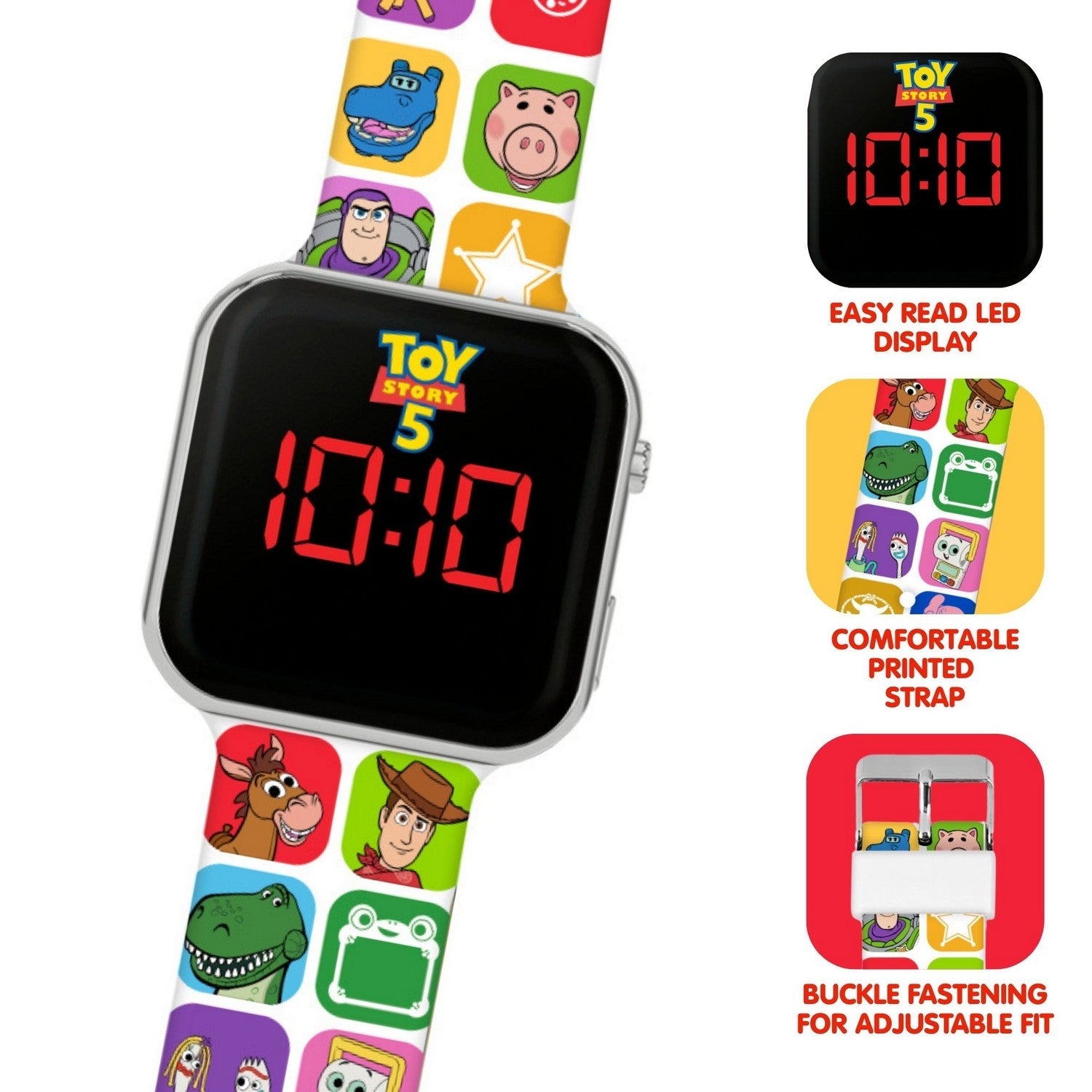 Kids Film And Cartoon Toy Story 5 Led Orange Watch TSF4001