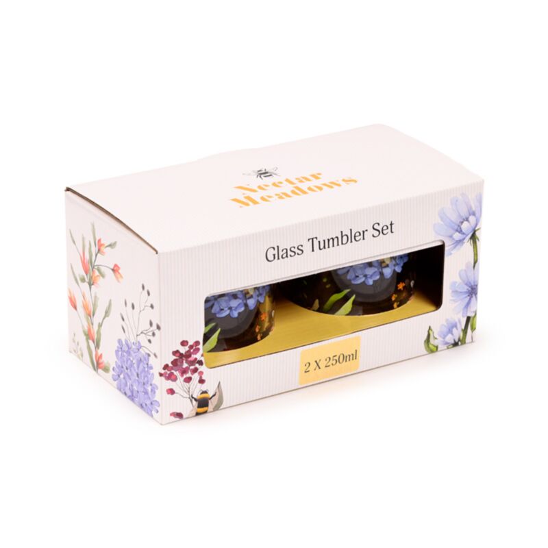 Nectar Meadows Set of 2 Glass Tumblers 250ml TUMB13