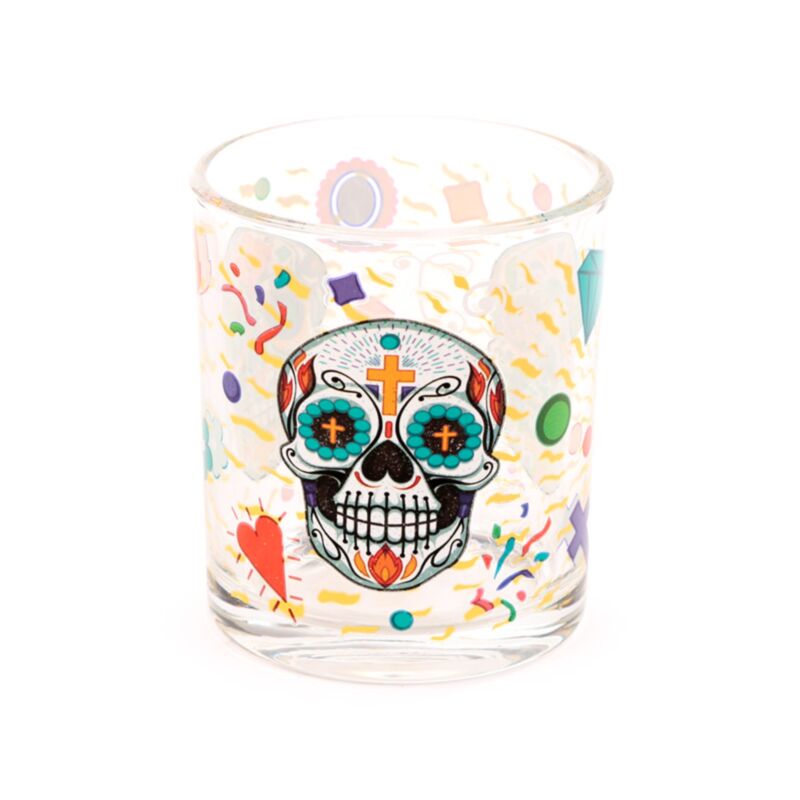 Day of the Dead Set of 2 Glass Tumblers 250ml TUMB15