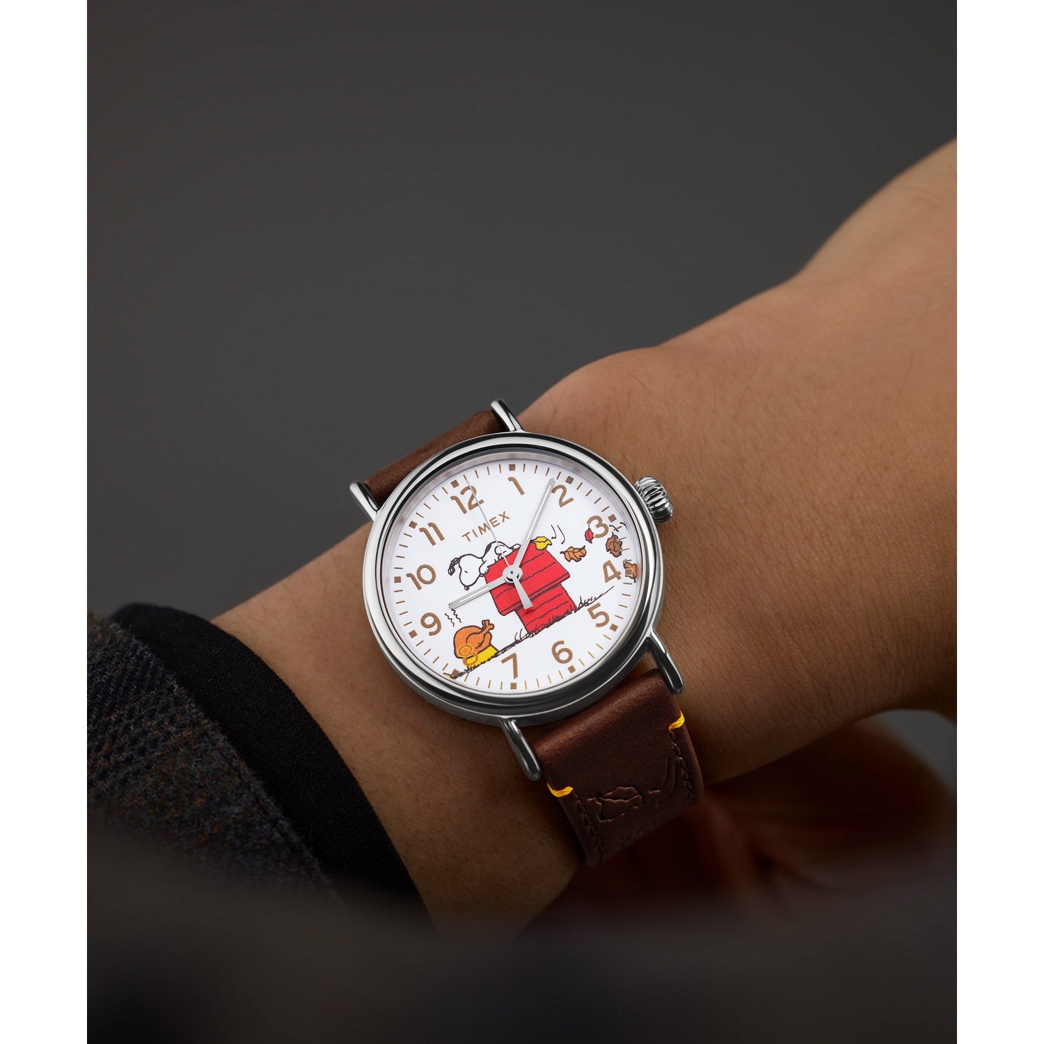 Timex Peanuts Brass White Dial Watch TW2W44300