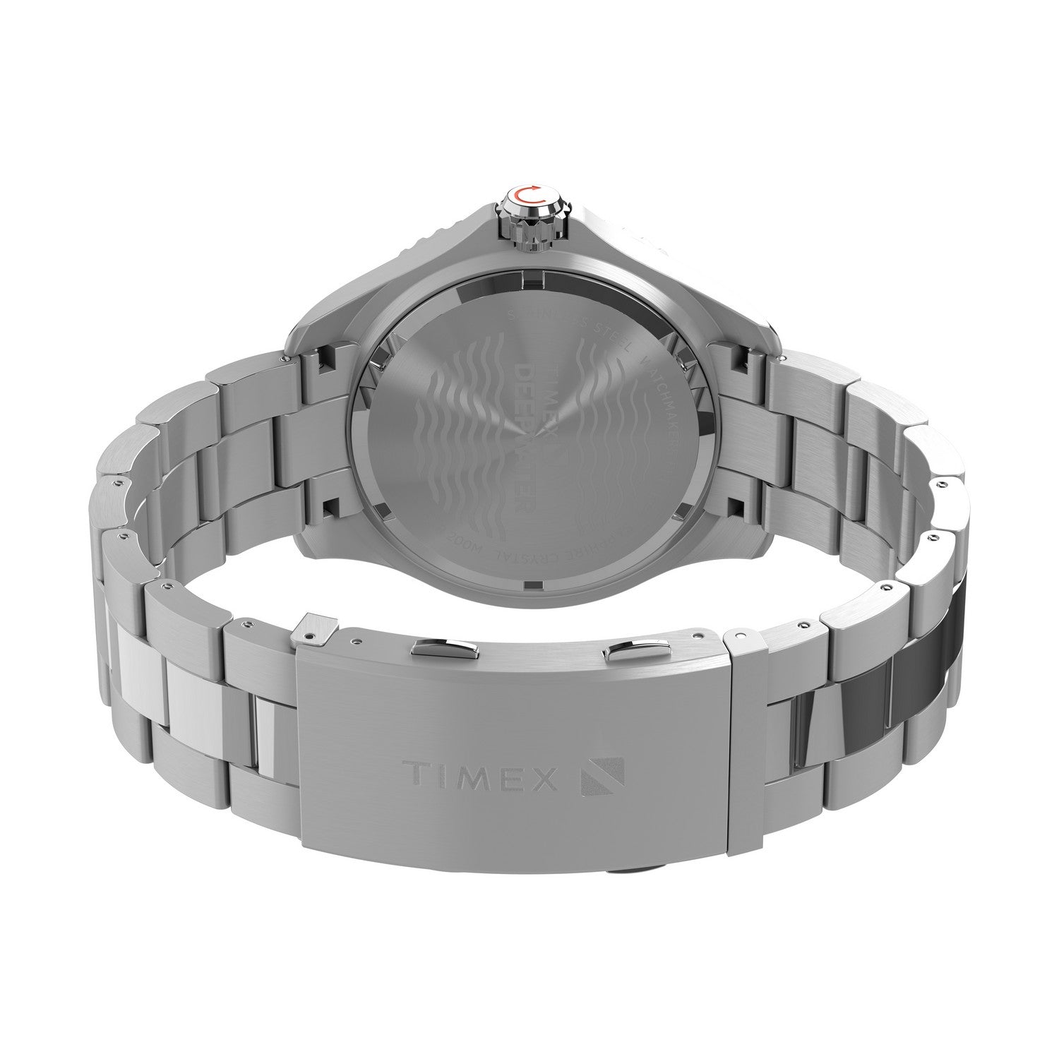 Timex Mens Deep Water Stainless Steel Black Dial Watch TW2W82000