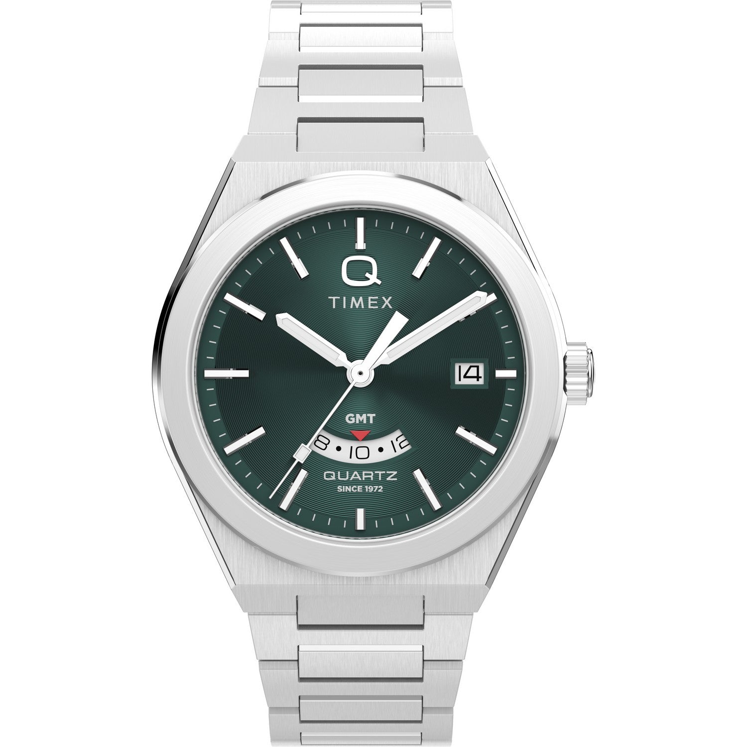 Timex Mens Q Timex Stainless Steel Green Dial Watch TW2Y24800