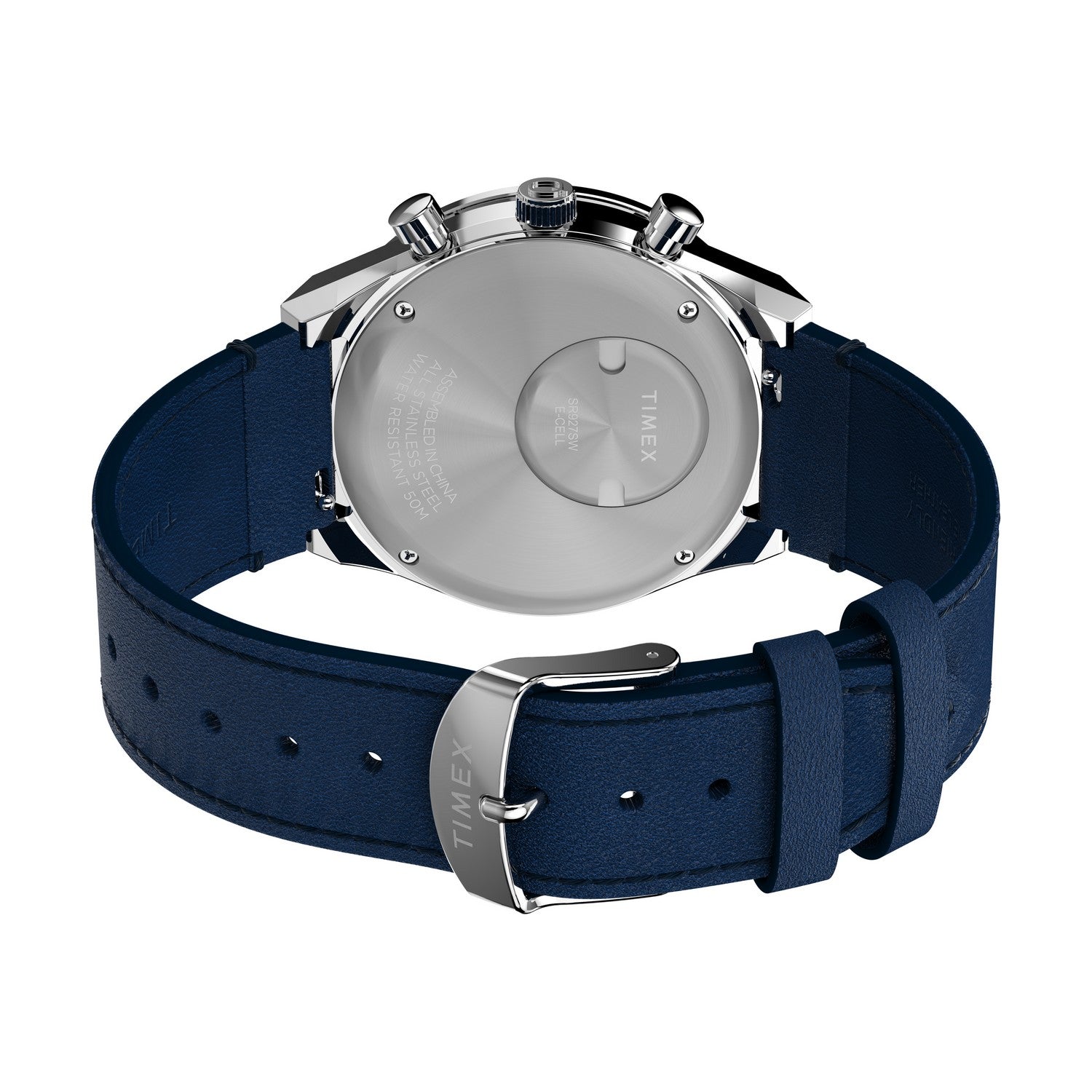 Timex Mens Q Timex Stainless Steel Blue Dial Watch TW2Y36100